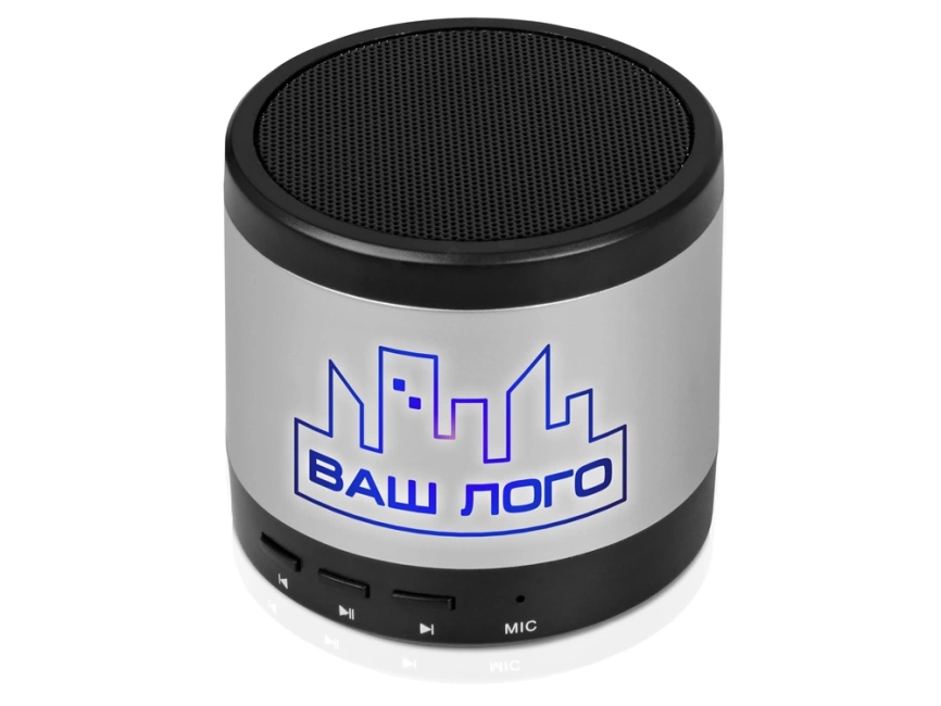 Портативная колонка Ring neon с синей подсветкой корпуса, серебристый фото 6