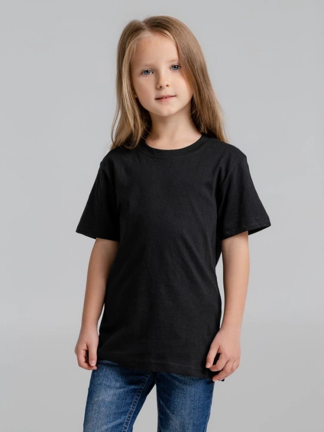 Футболка детская T-bolka Fit Kids черная, на рост 106-116 см (6 лет) фото 3