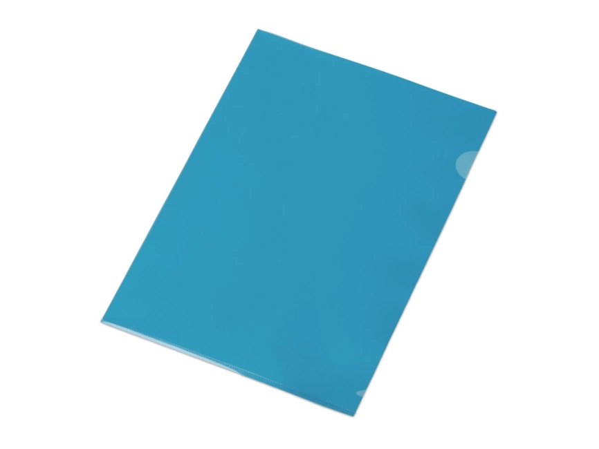 Папка-уголок прозрачный формата  А4 0,18 мм, синий глянцевый фото 1