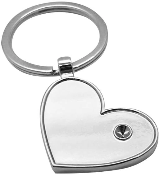 Брелок металлический Сердце, серебристый фото 2