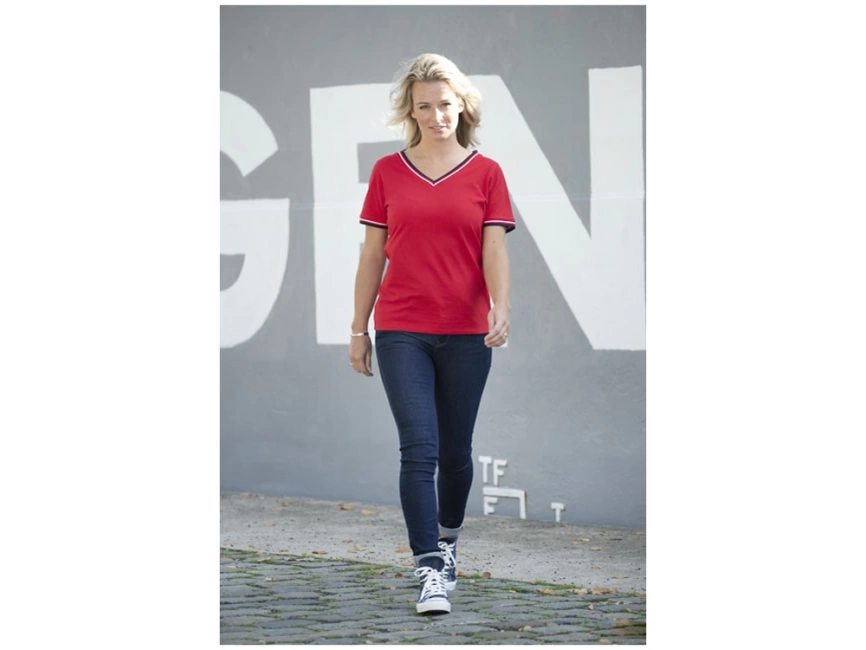 Женская футболка Elbert с коротким рукавом, красный/темно-синий/белый фото 4