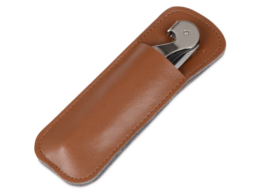 Футляр для штопора из искусственной кожи Corkscrew Case, коричневый фото 1