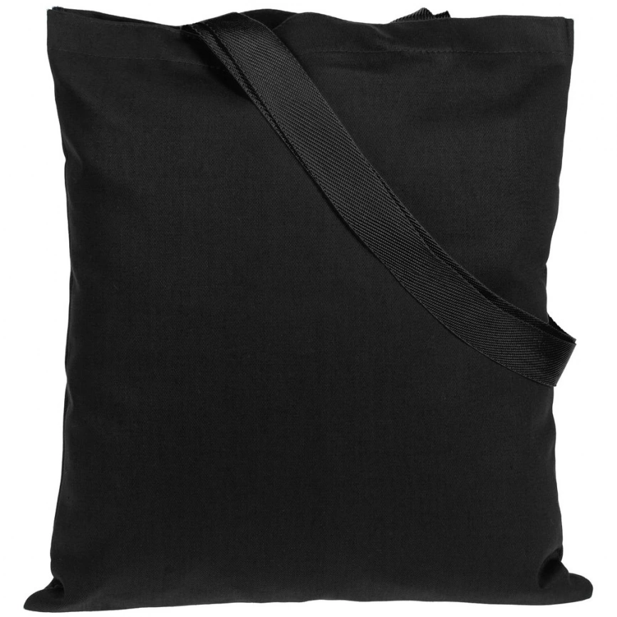 Холщовая сумка BrighTone, черная с черными ручками фото 2
