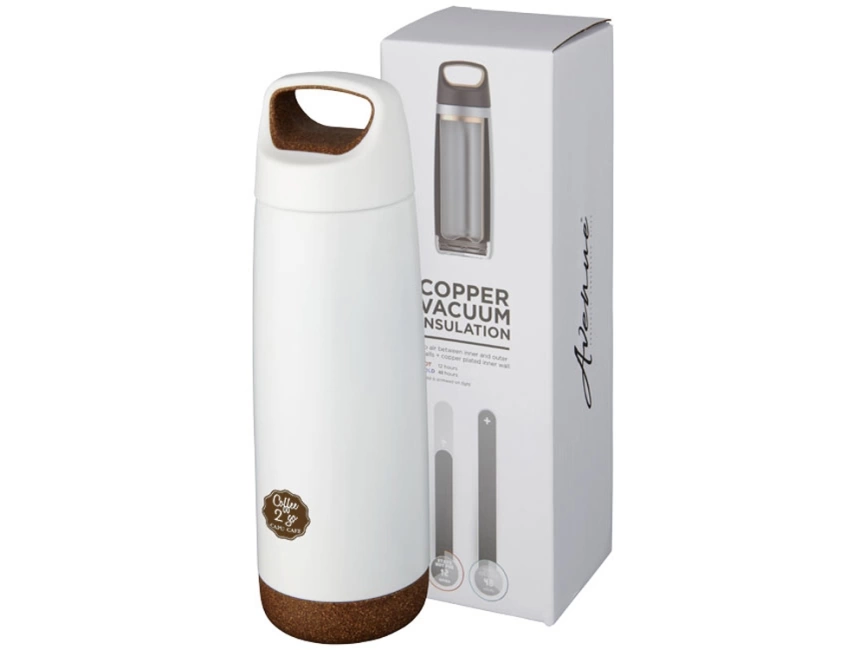 Спортивная медная бутылка с вакуумной изоляцией Valhalla объемом 600 мл, белый (Р) фото 6