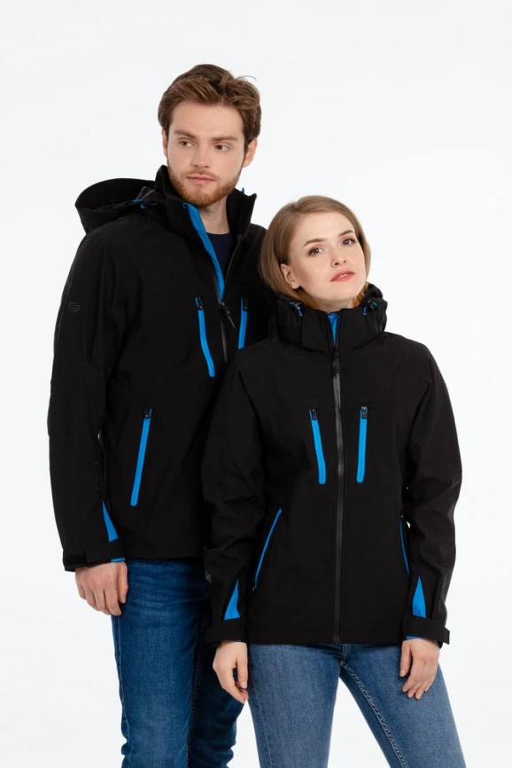 Куртка софтшелл женская Patrol черная с синим, размер XL фото 9