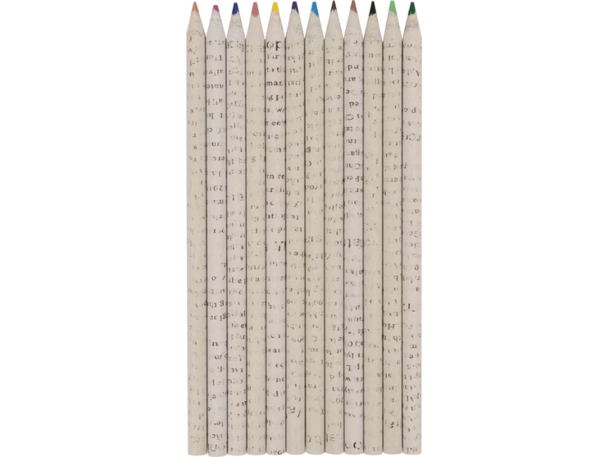 Набор цветных карандашей из газетной бумаги в тубе News, 12шт. фото 4