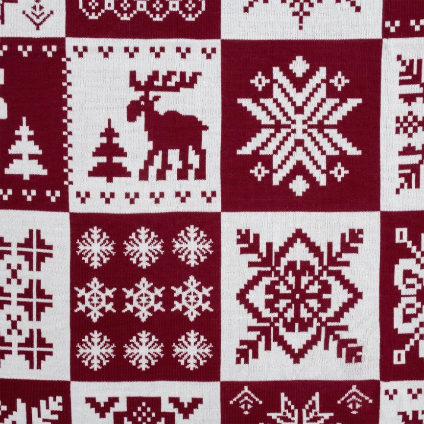 Плед Norse, бордовый с белым фото 3