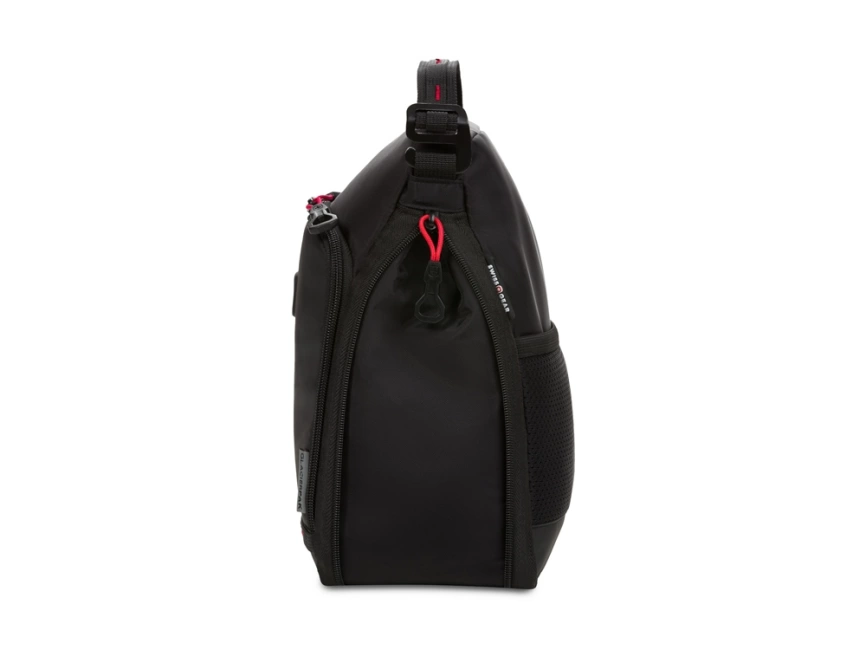 Термосумка для ланча SWISSGEAR, прорезиненный полиэстер 600D, черный/красный, 18x12x28 см, 4 л фото 4