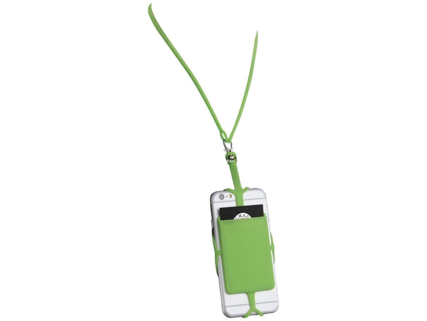 Картхолдер RFID со шнурком, лайм фото 3