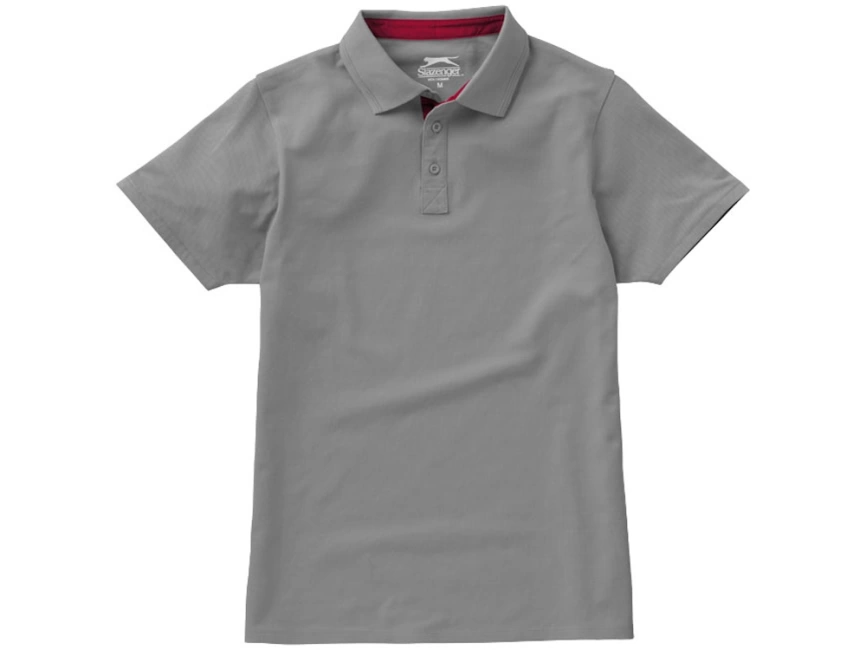 Поло с короткими рукавами Hacker, серый/красный фото 2