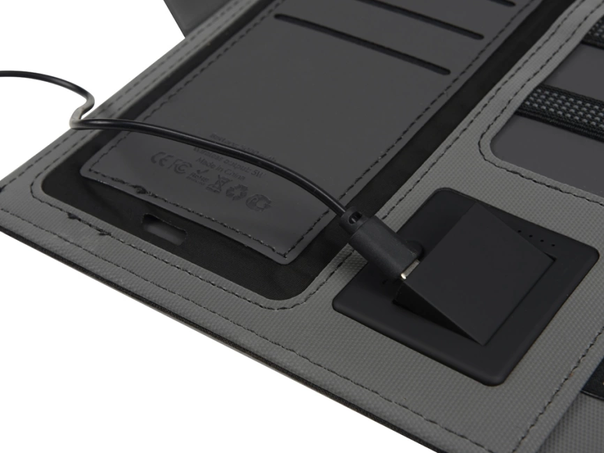 Органайзер с беспроводной зарядкой 5000 mAh Powernote, темно-серый фото 6