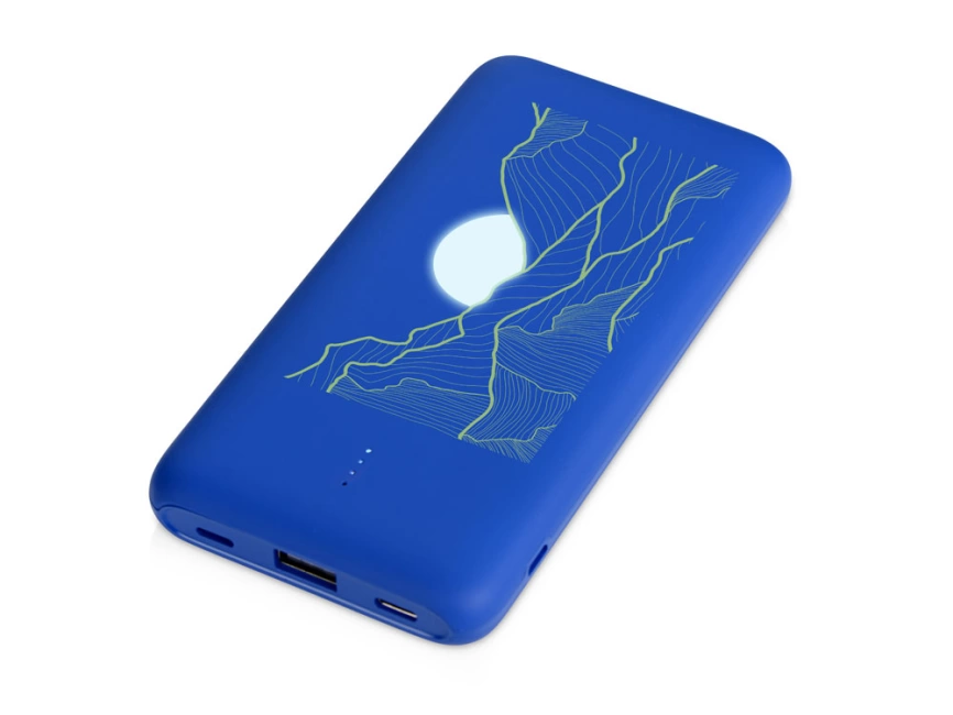 Внешний беспроводной аккумулятор с подсветкой лого Reserve X. 8000 mAh, синий фото 3