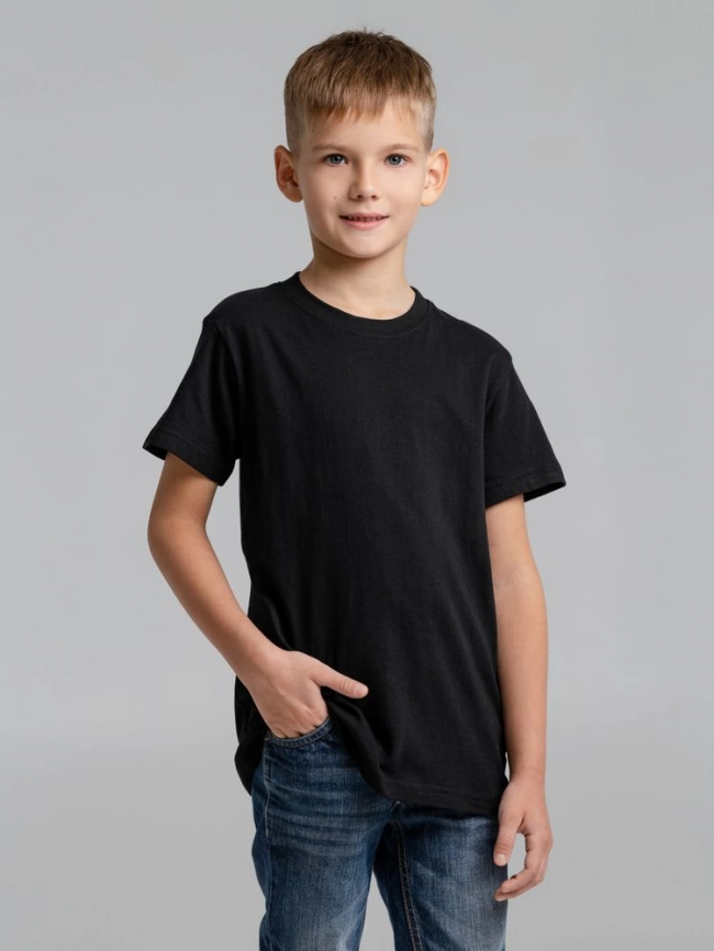 Футболка детская T-bolka Fit Kids черная, на рост 106-116 см (6 лет) фото 5