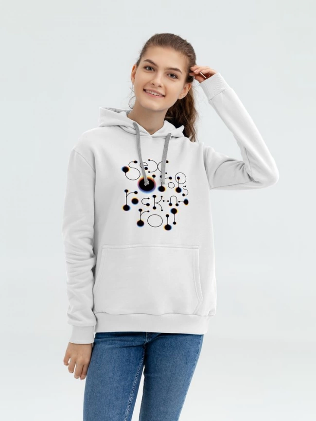 Толстовка с капюшоном No drugs, белая, размер XL фото 5