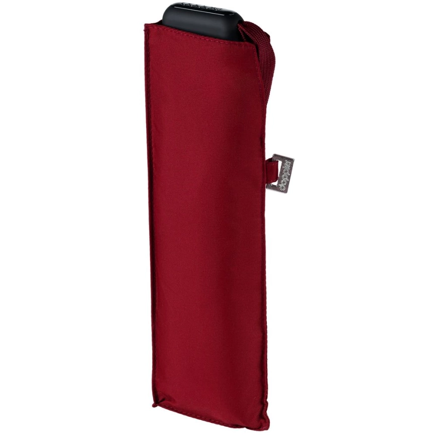 Зонт складной Carbonsteel Slim, красный фото 6