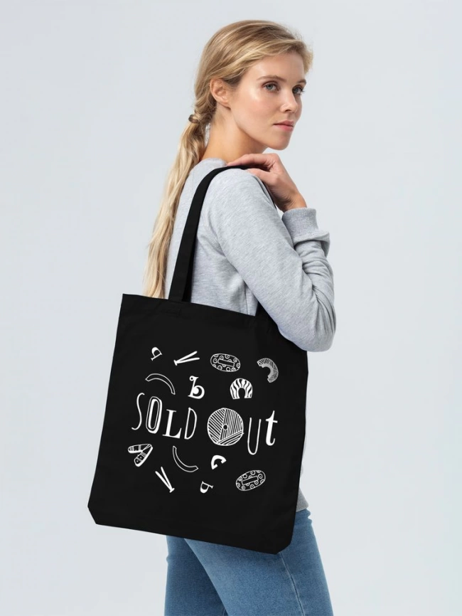Холщовая сумка Sold Out, черная фото 6
