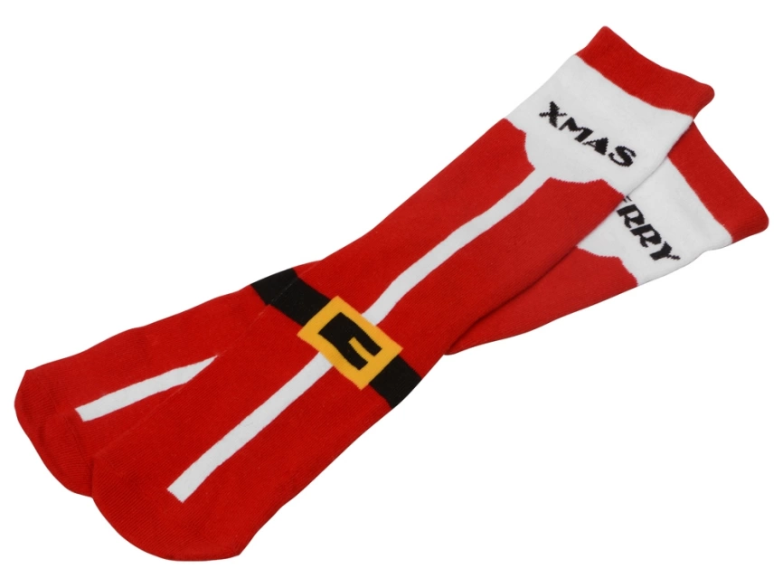 Набор носков с рождественской символикой в мешке женские, 2 пары, красный фото 10