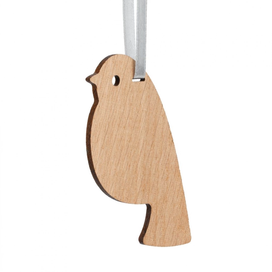 Деревянная подвеска Carving Oak, в форме снегиря фото 1