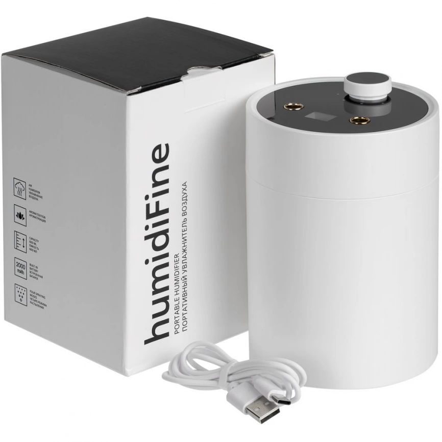 Переносной увлажнитель-ароматизатор humidiFine, белый фото 9