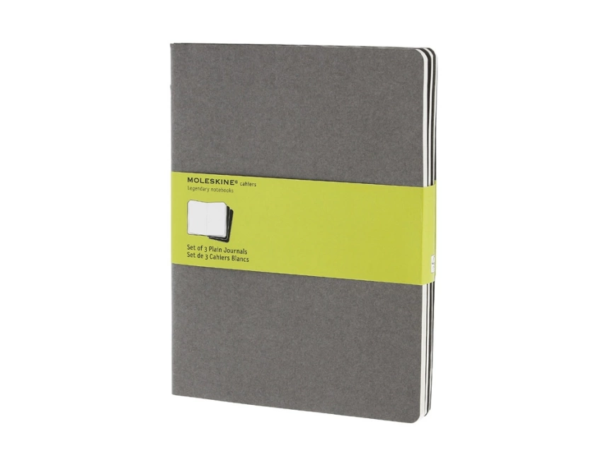 Записная книжка Moleskine Cahier (нелинованный, 3 шт.), ХLarge (19х25см), серый фото 1