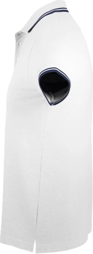 Рубашка поло женская Pasadena Women 200 с контрастной отделкой белая с синим, размер S фото 3
