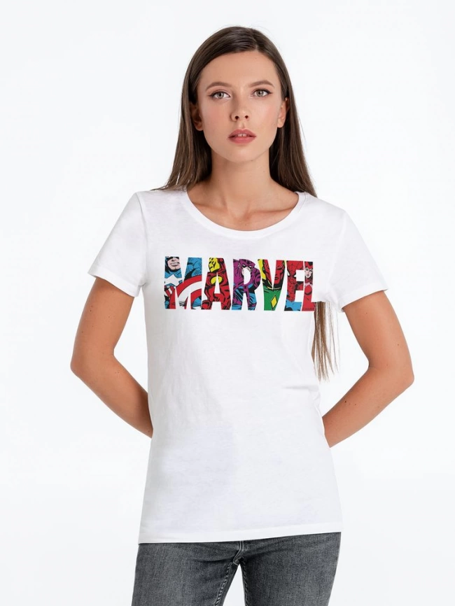 Футболка женская Marvel Avengers, белая, размер L фото 3