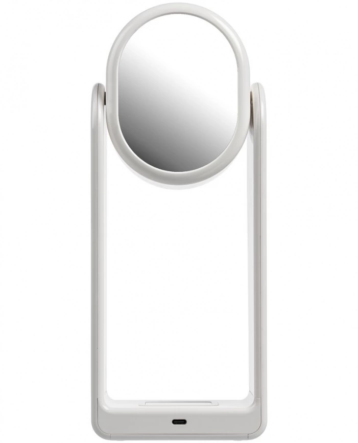 Настольная лампа с зеркалом и беспроводной зарядкой Tyro, белая фото 4
