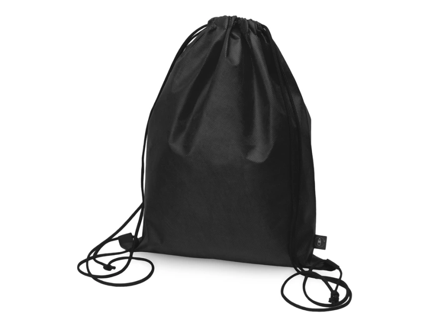 Рюкзак-мешок Reviver из нетканого переработанного материала RPET, черный фото 1