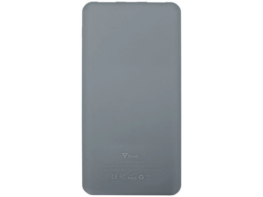 Портативное зарядное устройство Reserve с USB Type-C, 5000 mAh, серый фото 3