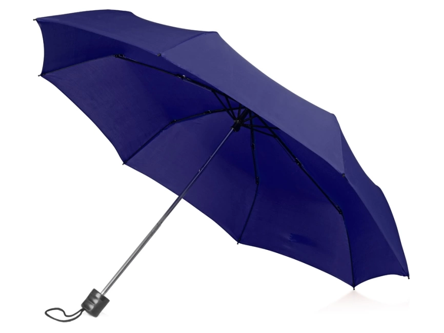 Зонт складной Columbus, механический, 3 сложения, с чехлом, темно-синий фото 1