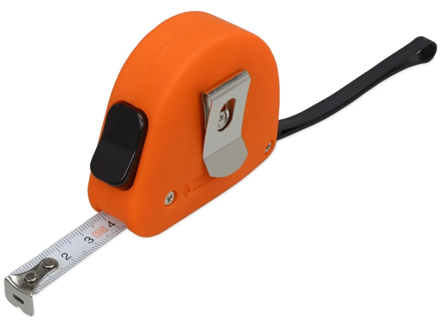 Рулетка 3м Meter, софт-тач, оранжевый фото 2