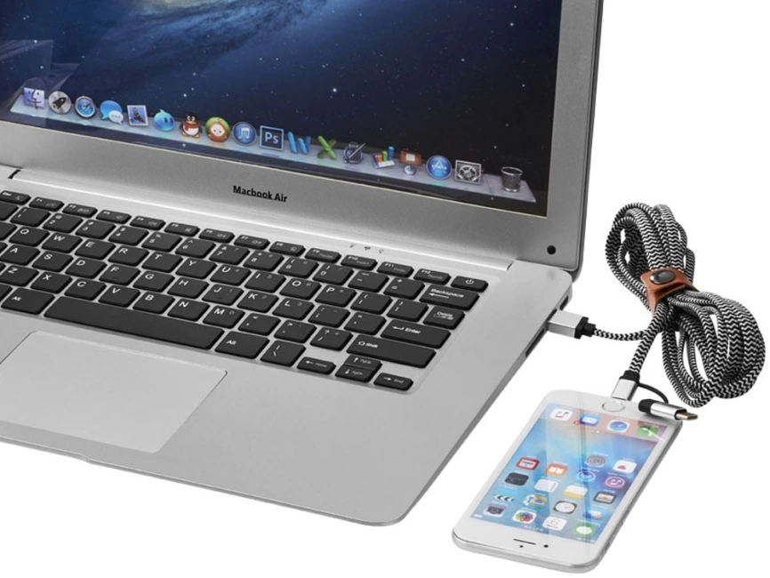 Кабель для зарядки Paramount 3-в-1 в тканевой оплетке фото 3