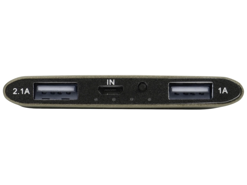 Портативное зарядное устройство Мун с 2-мя USB-портами, 4400 mAh, бронзовый фото 6