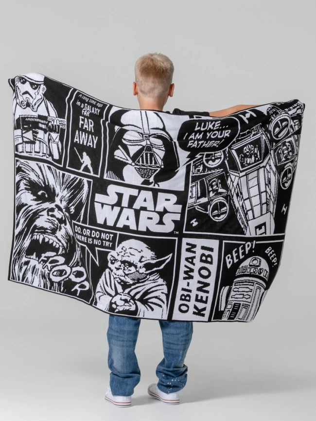 Плед Star Wars, черный с белым фото 1
