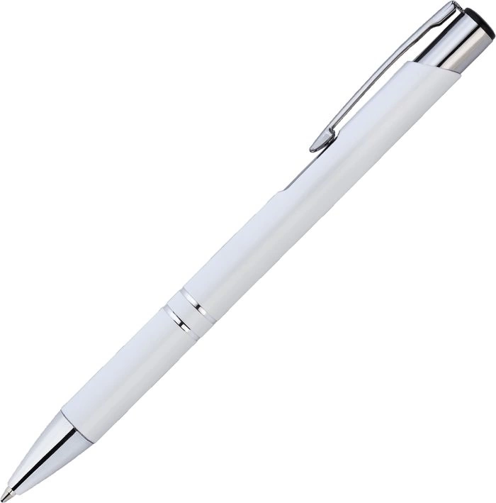 Ручка металлическая KOSKO, белая с серебристым фото 2