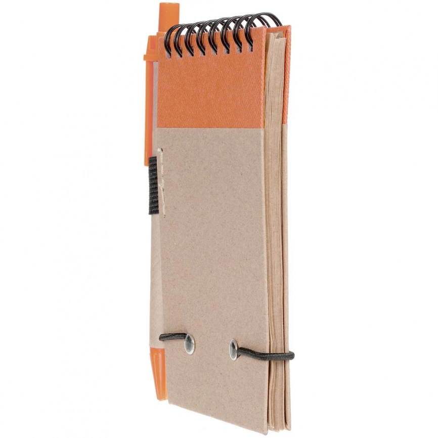 Блокнот на кольцах Eco Note с ручкой, оранжевый фото 9