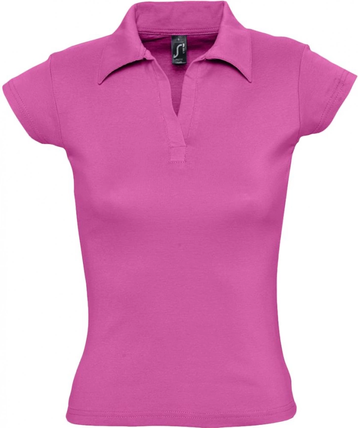 Рубашка поло женская без пуговиц Pretty 220 ярко-розовая, размер L фото 5