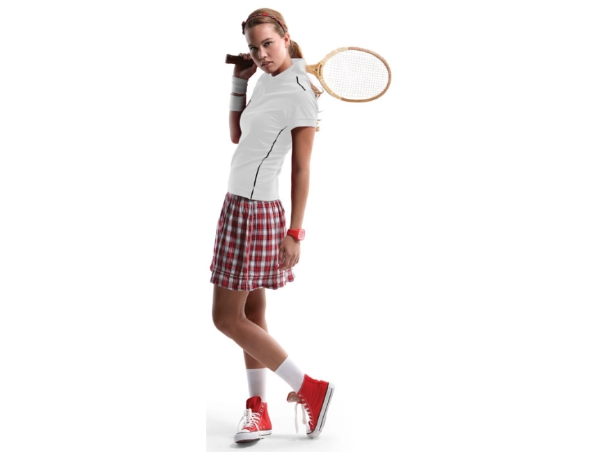 Рубашка поло Backhand женская, белый/темно-синий фото 4