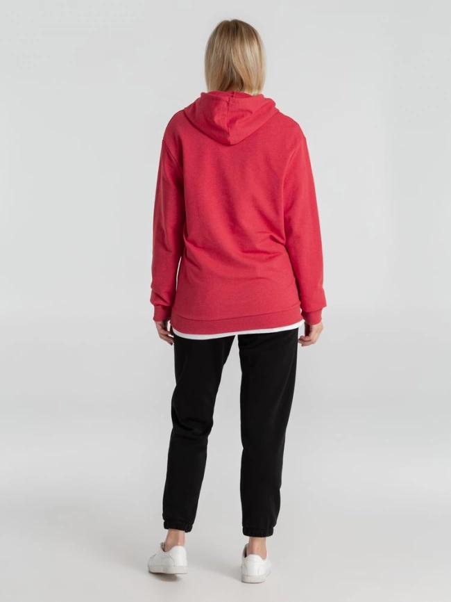 Толстовка с капюшоном унисекс Hoodie, красный меланж, размер XL фото 21