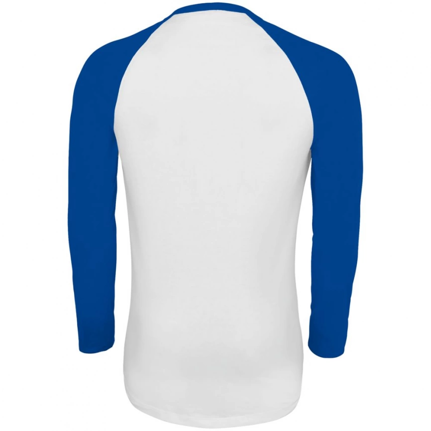 Футболка мужская с длинным рукавом Funky LSL белая с ярко-синим, размер XXL фото 2