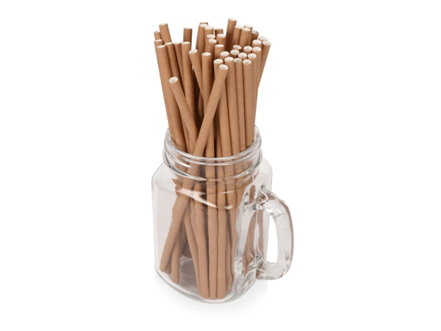 Набор крафтовых трубочек Kraft straw, 100 шт. фото 2