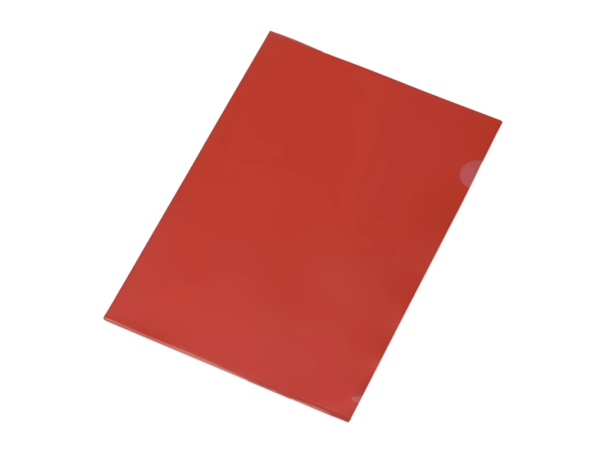 Папка-уголок прозрачный формата А4  0,18 мм, красный глянцевый фото 1