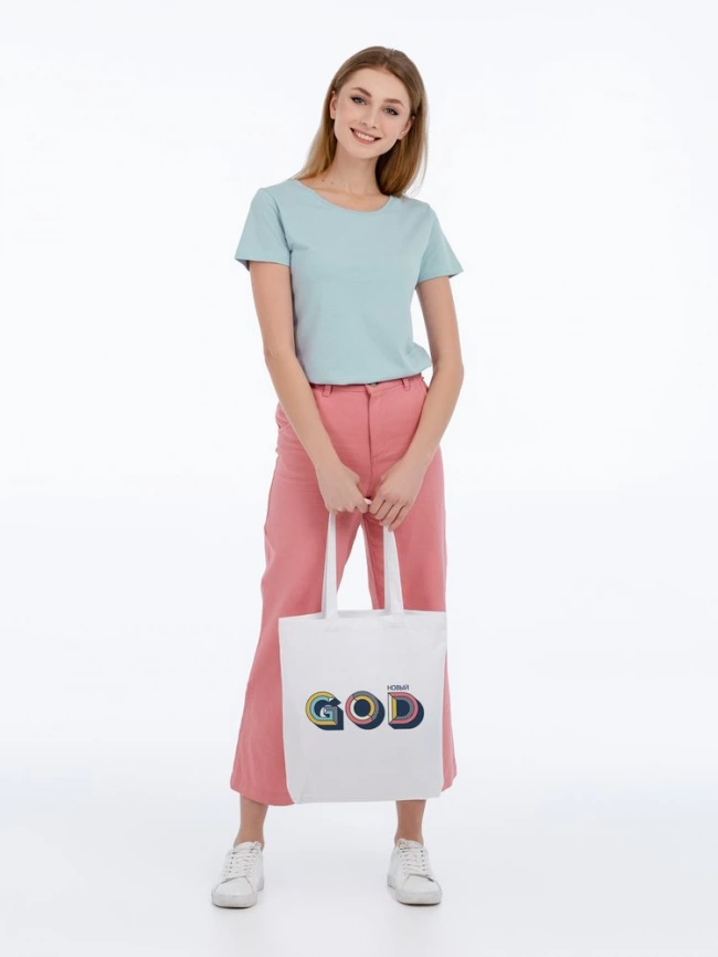 Холщовая сумка «Новый GOD», белая фото 5