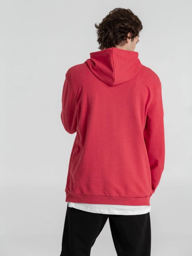 Толстовка с капюшоном унисекс Hoodie, красный меланж, размер XL фото 12
