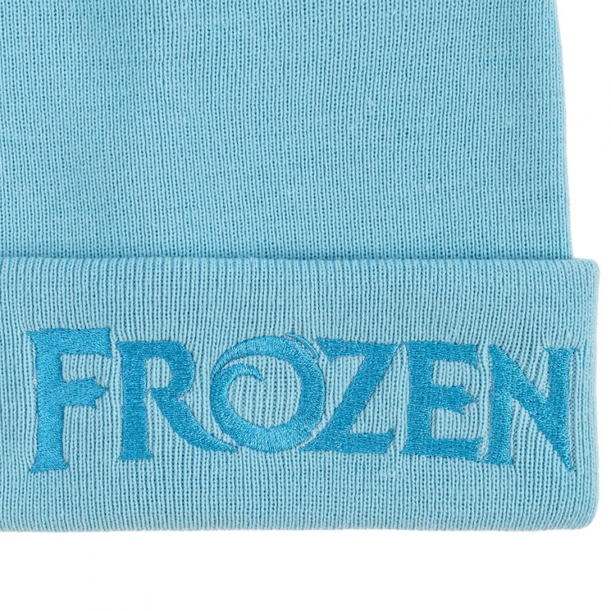 Шапка детская с вышивкой Frozen, голубая фото 2