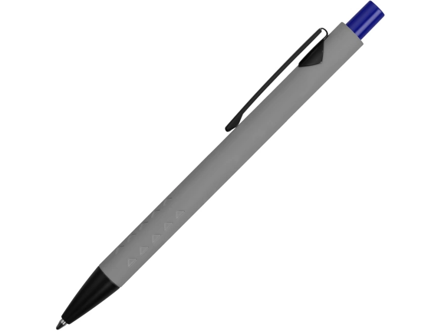 Ручка металлическая soft-touch шариковая Snap, серый/черный/синий фото 3