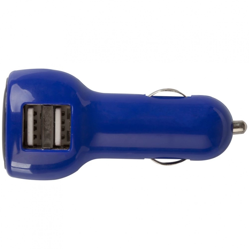 Автомобильное зарядное устройство с подсветкой Logocharger, синее фото 3