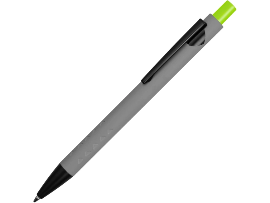 Ручка металлическая soft-touch шариковая Snap, серый/черный/зеленое яблоко фото 1