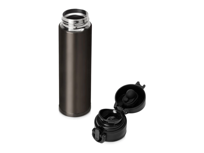 Вакуумная герметичная термокружка Inter, темно-серый, нерж. сталь фото 2