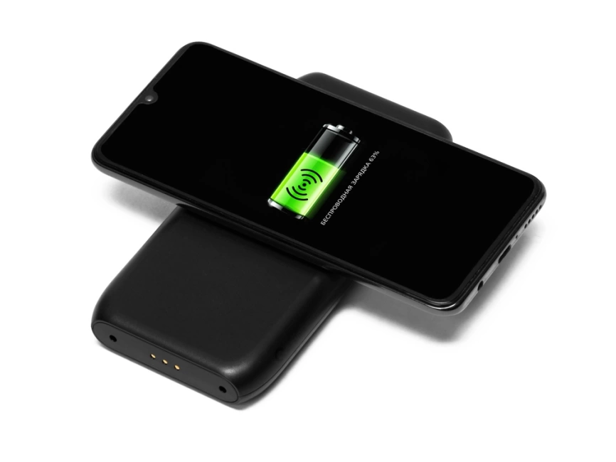 Портативное беспроводное зарядное устройство с док-станцией Uniq, 10000 mah, черный фото 7